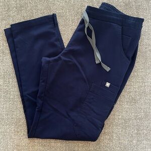 Navy Petite Kade Cargo Scrub Pants